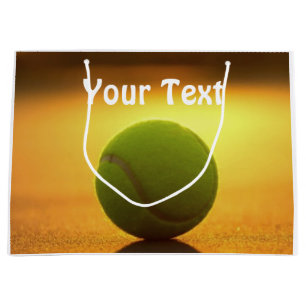 Tennis Ball Tennis Court Personalize Customize Large Gift Bag