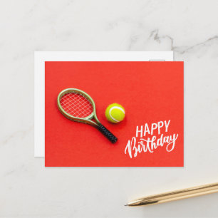 Tennis ball with Happy Birthday  with love  Postcard