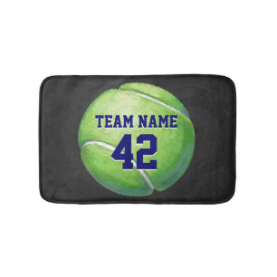 Tennis Ball with Team Name and Number Bath Mat