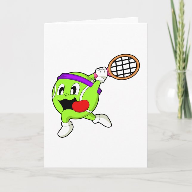 Tennis ball with Tennis racket Card (Front)