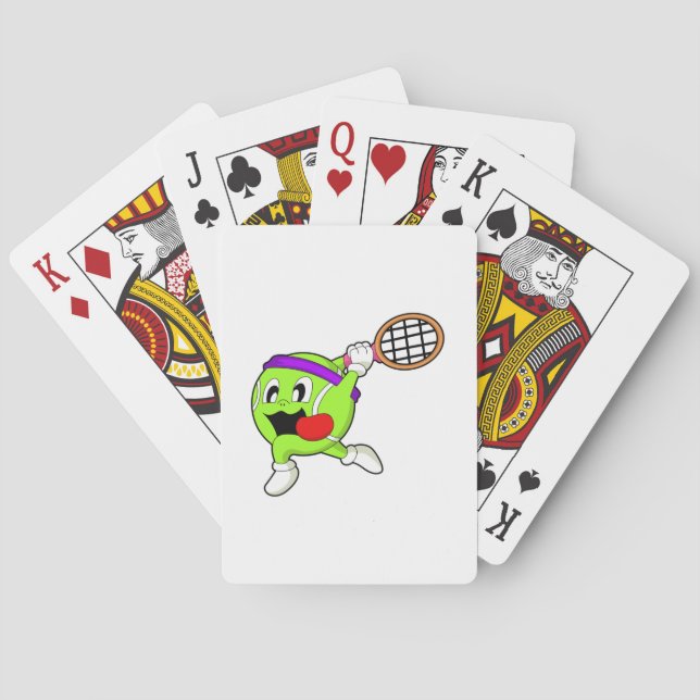 Tennis ball with Tennis racket Playing Cards (Back)