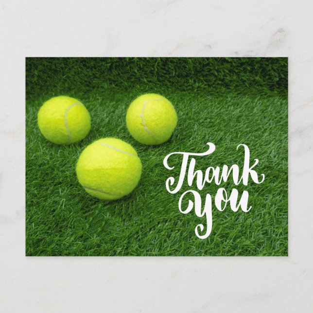 Tennis ball with word thank you card (Front)