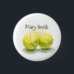 Tennis ball with your name 1 inch round button<br><div class="desc">Tennis ball with your name button</div>