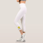 Tennis Balls, All White Club Tennis Custom Text Capri Leggings<br><div class="desc">Stand out on the tennis court with these super cute all white (almost) capri leggings featuring a tennis ball and your custom text on the bottom edge. Customize with your monogram, club name, player name, etc. Or delete the text and just have the tennis balls. Super comfortable, high quality leggings...</div>