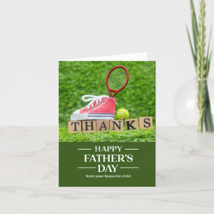 Tennis balls and racket Happy Father's Day Holiday Card