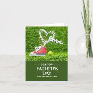Tennis balls and racket Happy Father's Day Holiday Card