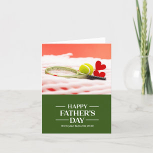 Tennis balls and racket Happy Father's Day Holiday Card