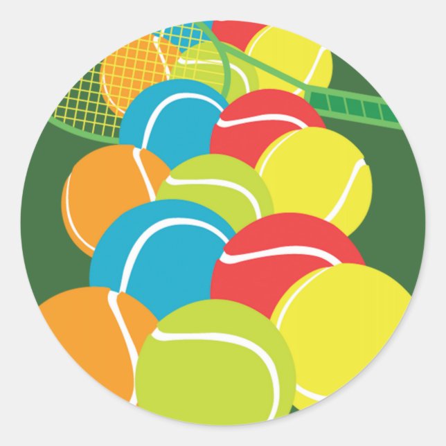 TENNIS BALLS FENZY CLASSIC ROUND STICKER (Front)