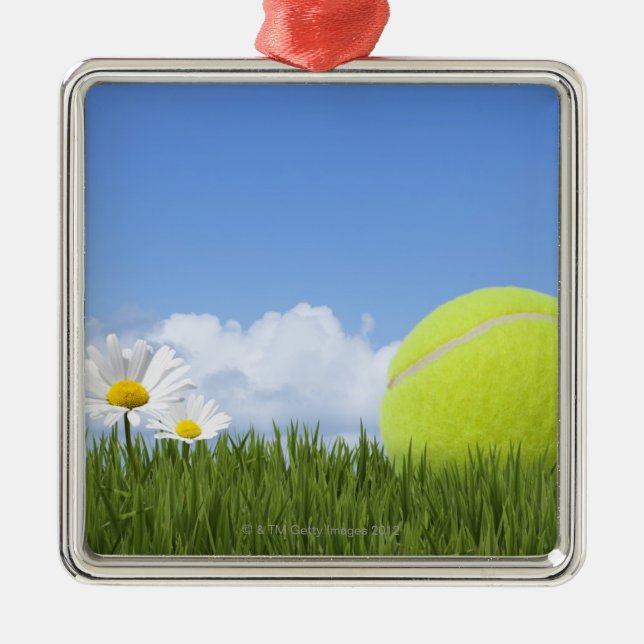Tennis Balls Metal Ornament (Front)