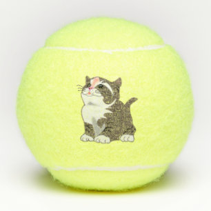 Tennis Balls with Kitten - Baby Cat