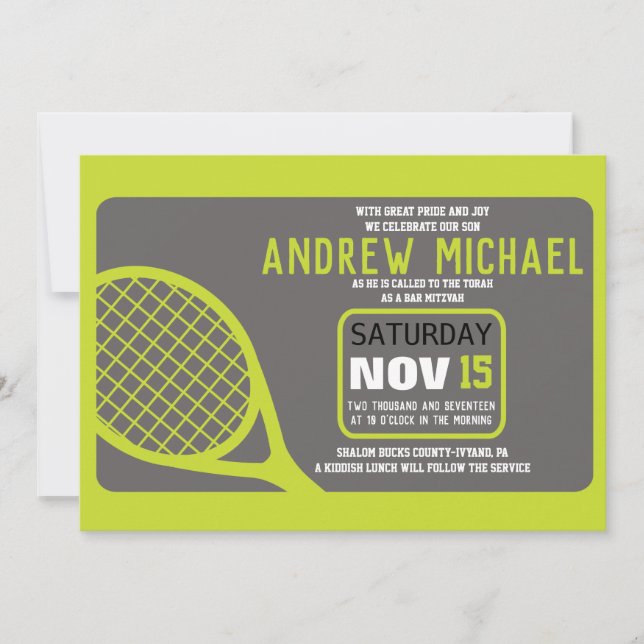 TENNIS Bar Mitzvah Invitation (Front)