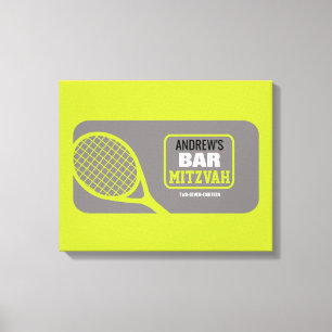 TENNIS Bat Bar Mitzvah Sign-In Memory Board Canvas Print