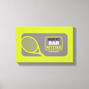 TENNIS Bat Bar Mitzvah Sign-In Memory Board Canvas Print