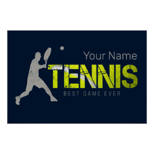Tennis Best Game Ever Vintage Sport Coach Design Poster