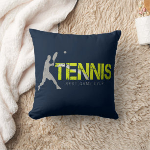 Tennis Best Game Ever Vintage Sport Coach Design Throw Pillow