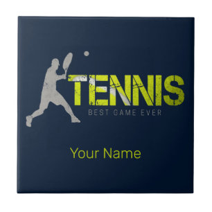 Tennis Best Game Ever Vintage Sport Coach Design Tile