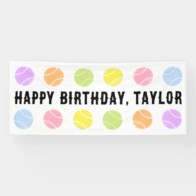 Tennis Birthday Banner (Horizontal)