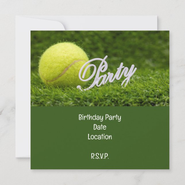 Tennis Birthday Card with ball for player  (Front)