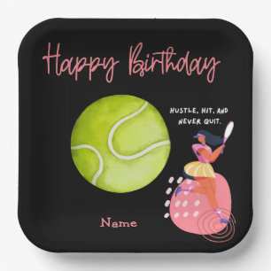 Tennis birthday for woman player party  paper plate