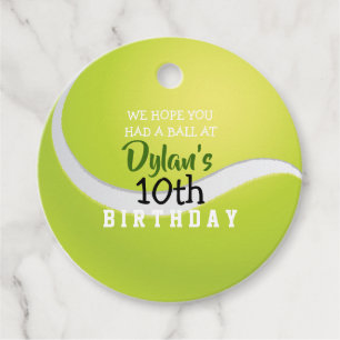 TENNIS Birthday Invitation Gift Take Home Card Favour Tags