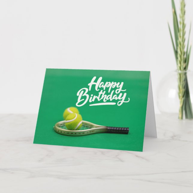 Tennis Birthday Love on green Card (Front)