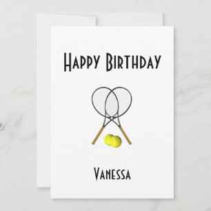 Tennis Birthday Party Invitation with RSVP