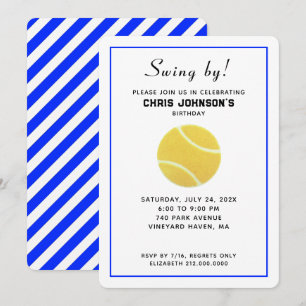 Tennis Birthday Party Invitations