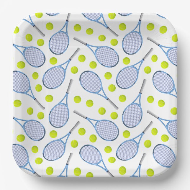 Tennis Birthday Party Paper Plate (Front)