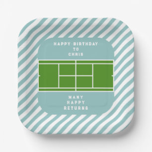 Tennis Birthday Party Paper Plate