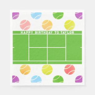 Tennis Birthday Personalized Napkins