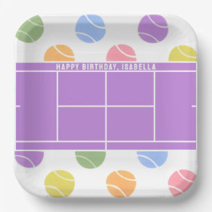 Tennis Birthday Personalized Paper Plates