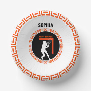 Tennis Birthday, Tennis Girl Player  Paper Plate