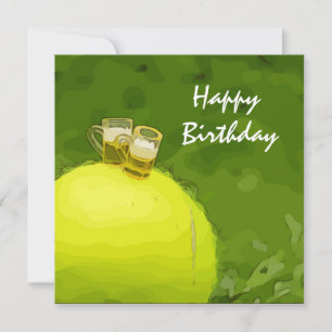 Tennis Birthday with ball and glass of beer