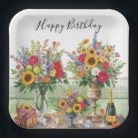 Tennis Birthday with Flowers and ball watercolor Paper Plate<br><div class="desc">Make your tennis-themed birthday party extra special with these charming watercolor paper plates! Featuring a central tennis ball surrounded by colourful flowers in a wreath-style circular pattern, these plates add a cheerful and festive touch to your table. Perfect for kids, teens, and tennis fans celebrating a birthday, these plates bring...</div>