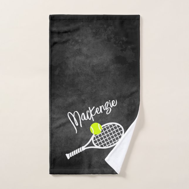 Tennis Black Grey Tie Tee Grunge Personnalisé (Serviette à main)