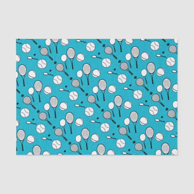Tennis blue black white tissue paper (Front)