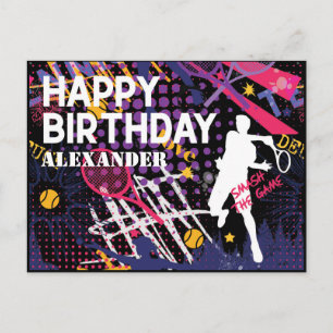 Tennis 🎾 Bonne Carte Postale Anniversaire