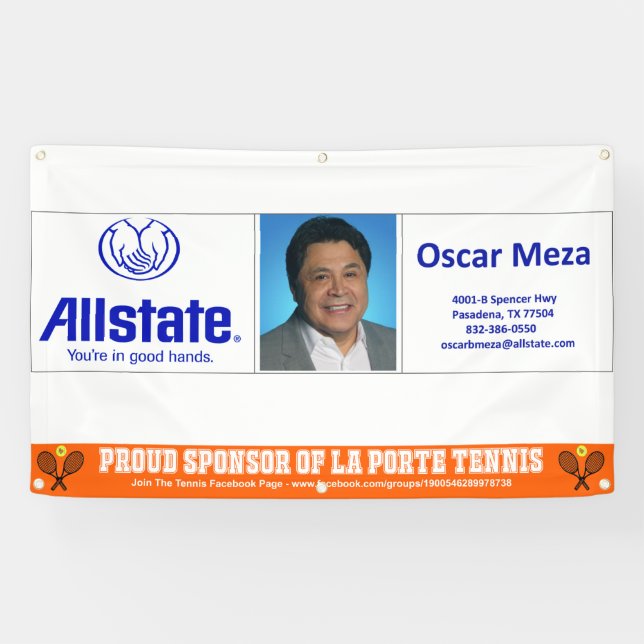 Tennis Booster Club Business Personalized Banner (Horizontal)