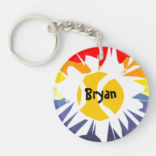 Tennis Breaking through window custom sports Keychain