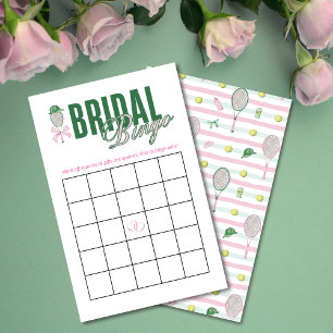 Tennis Bridal Bingo Game Card   Tennis Theme 
