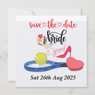 Tennis Bride squad Party Bachelorette  Invitation