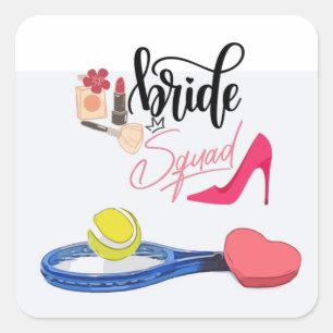 Tennis Bride squad Party Bachelorette  Square Sticker