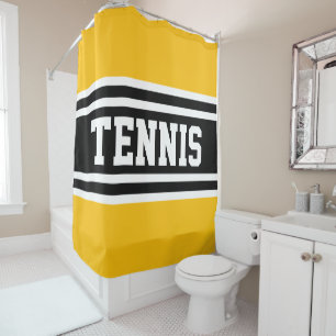 TENNIS Bright Yellow Black White Racing Stripes