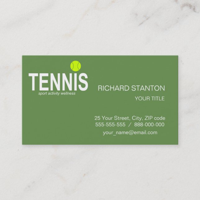 Tennis Business Card (Front)