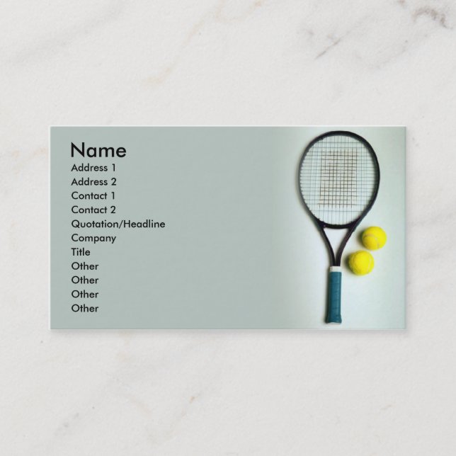 Tennis Business Card (Front)