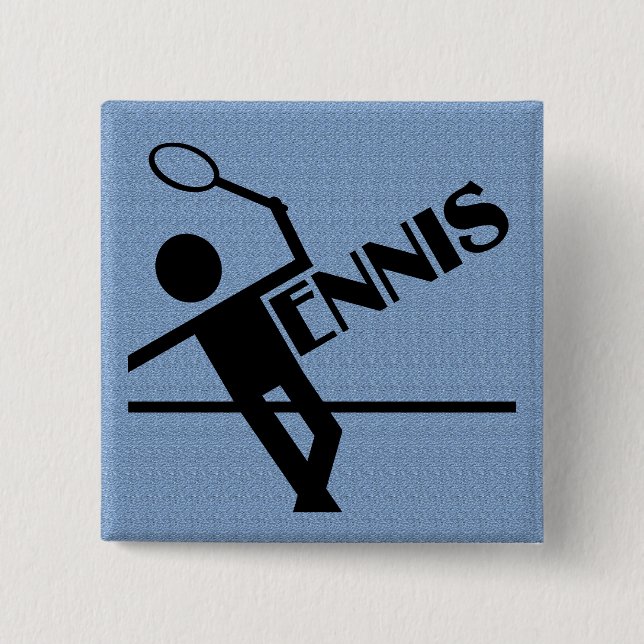 Tennis button, customize 2 inch square button (Front)
