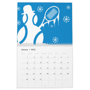 Tennis Calendar gift with colourful illustrations