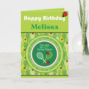 Tennis Carte Anniversaire, Carte personnalisable