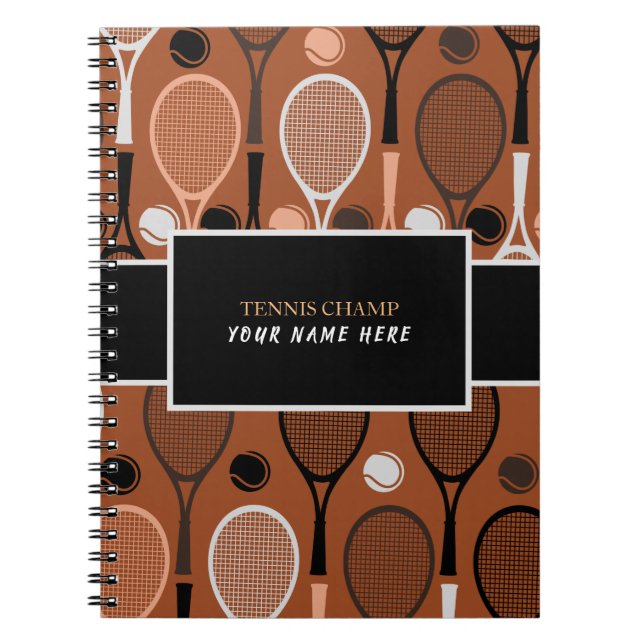 Tennis Champ Your Player Name Funny Personalized Notebook (Front)