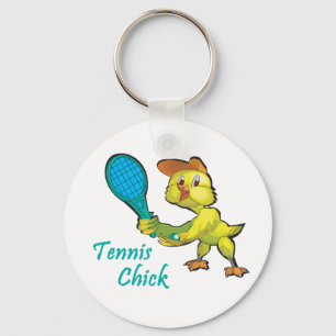 tennis chick keychain